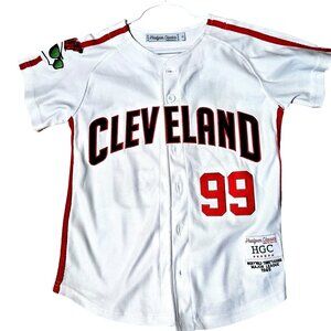 VTG Vaughn Cleveland #99 Headgear Classics button up kids baseball jersey S